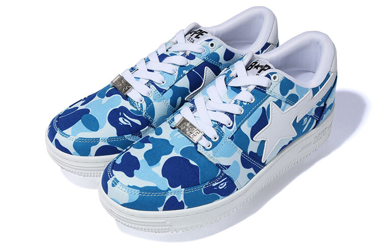 ABC Camo Стильные мужские кроссовки для скейтбординга с низким верхом синего цвета A Bathing Ape — фото 3
