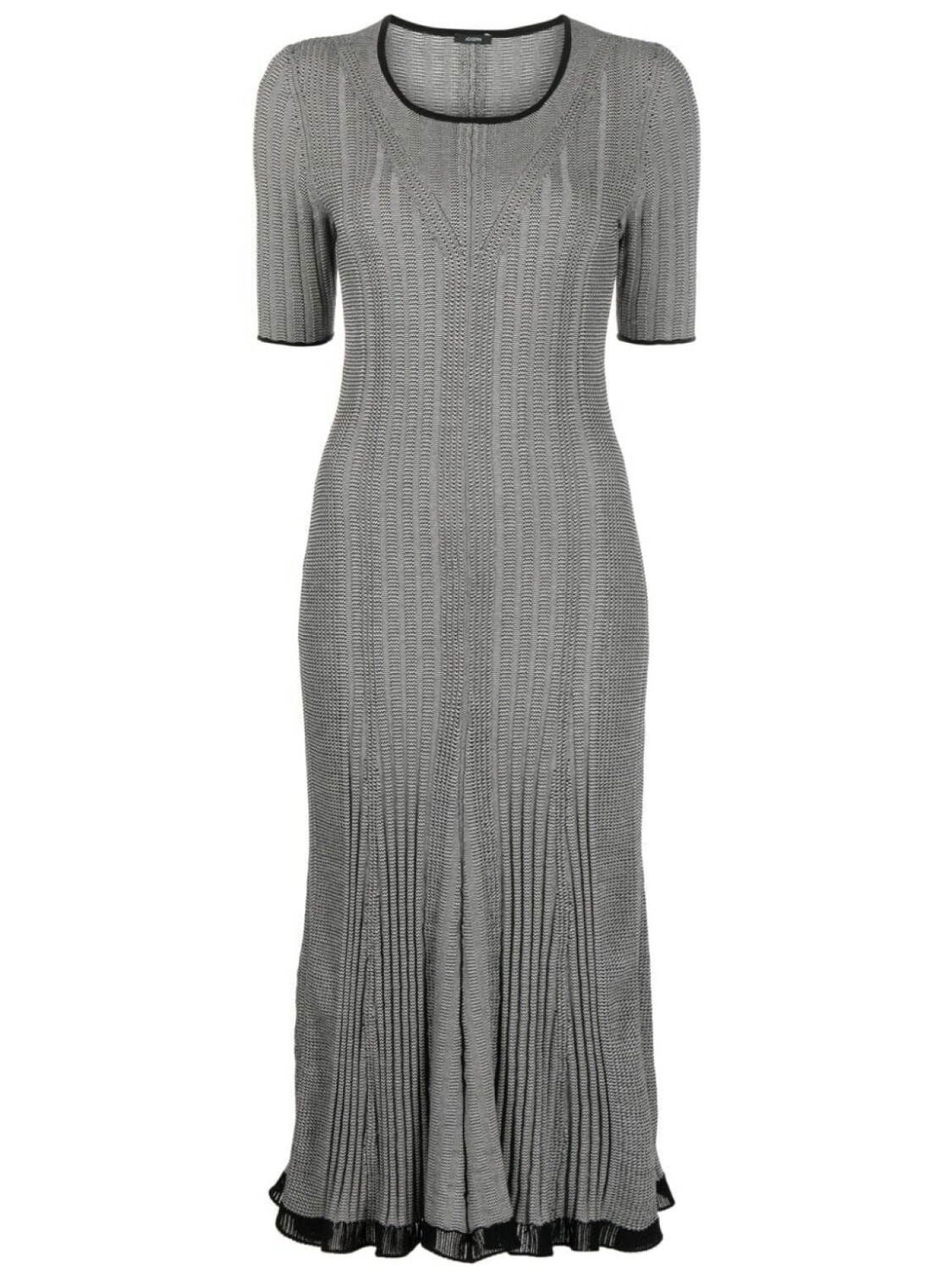

JOSEPH flared fine-knit dress, серый