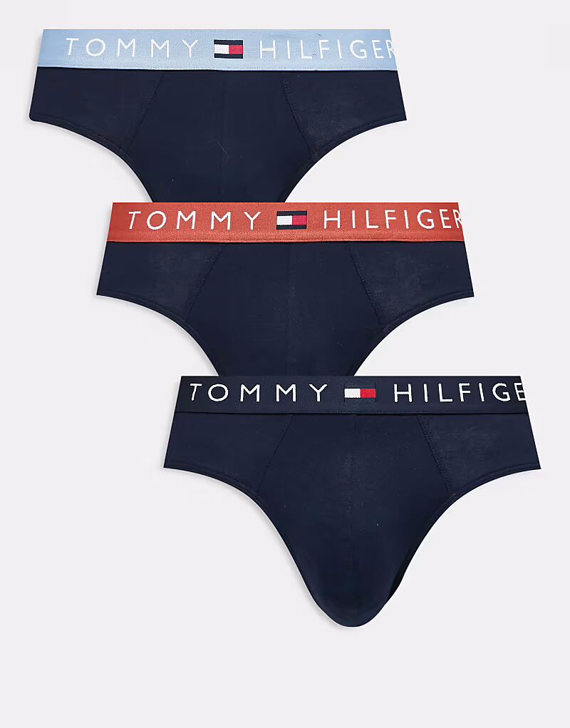 

Комплект из 3 трусов Tommy Hilfiger Original темно-синего цвета с темно-синим/медно-синим поясом