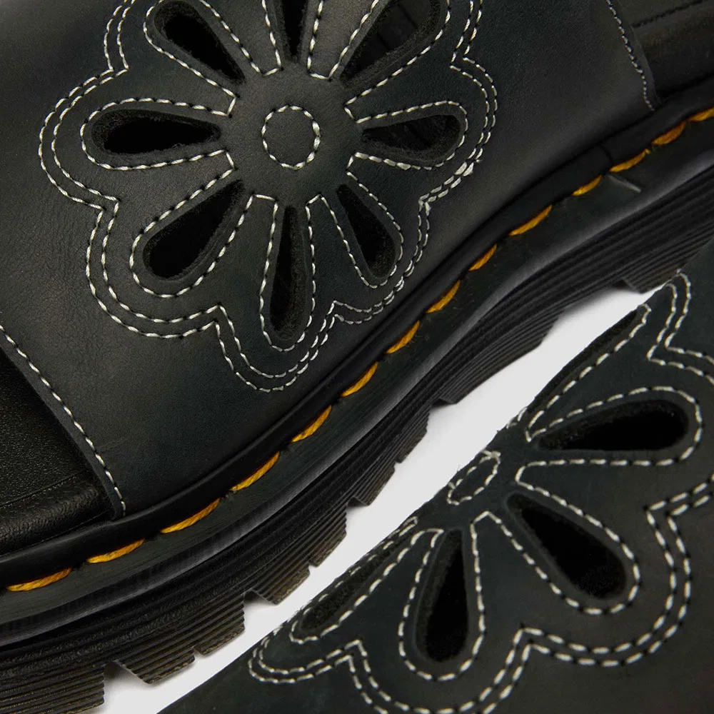 Мужские чёрные кожаные слайды Zebrilus от Dr. Martens — фото 4