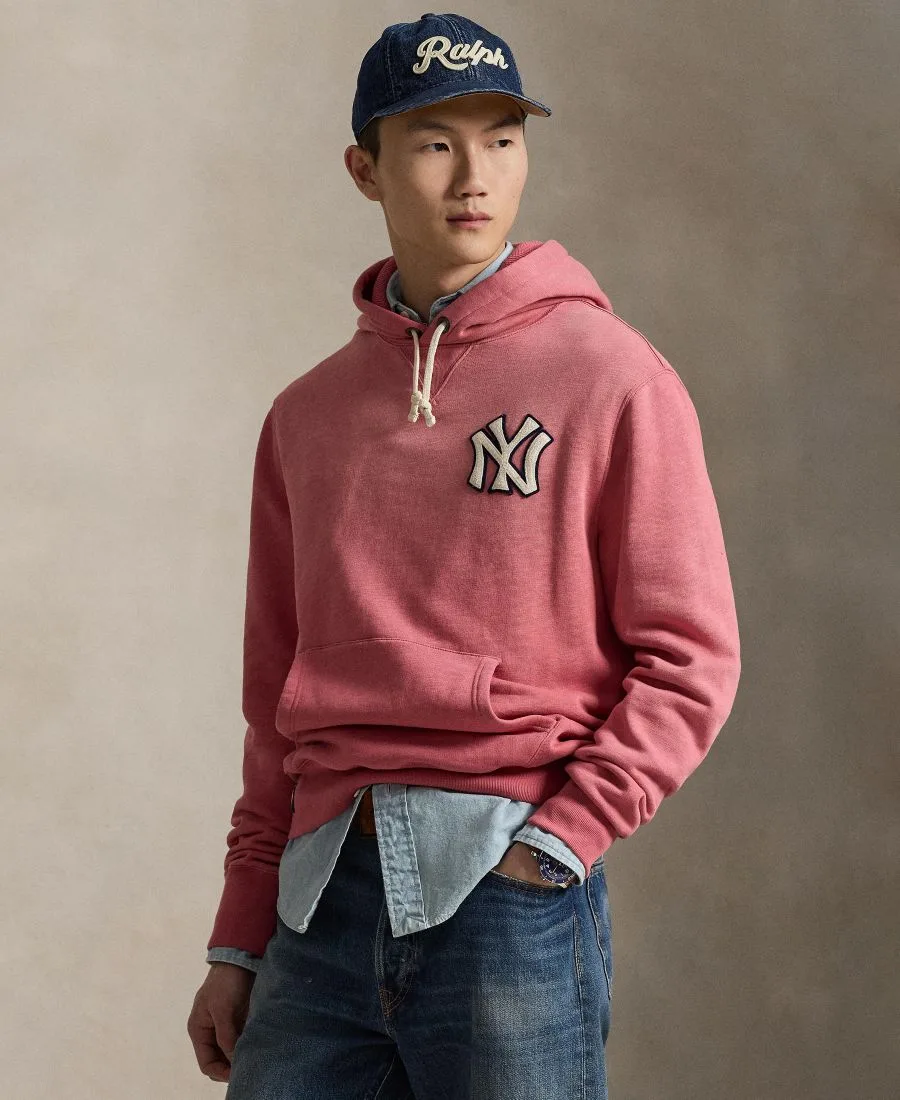 Мужская флисовая толстовка с логотипом Yankees Polo Ralph Lauren, Adirondack Berry