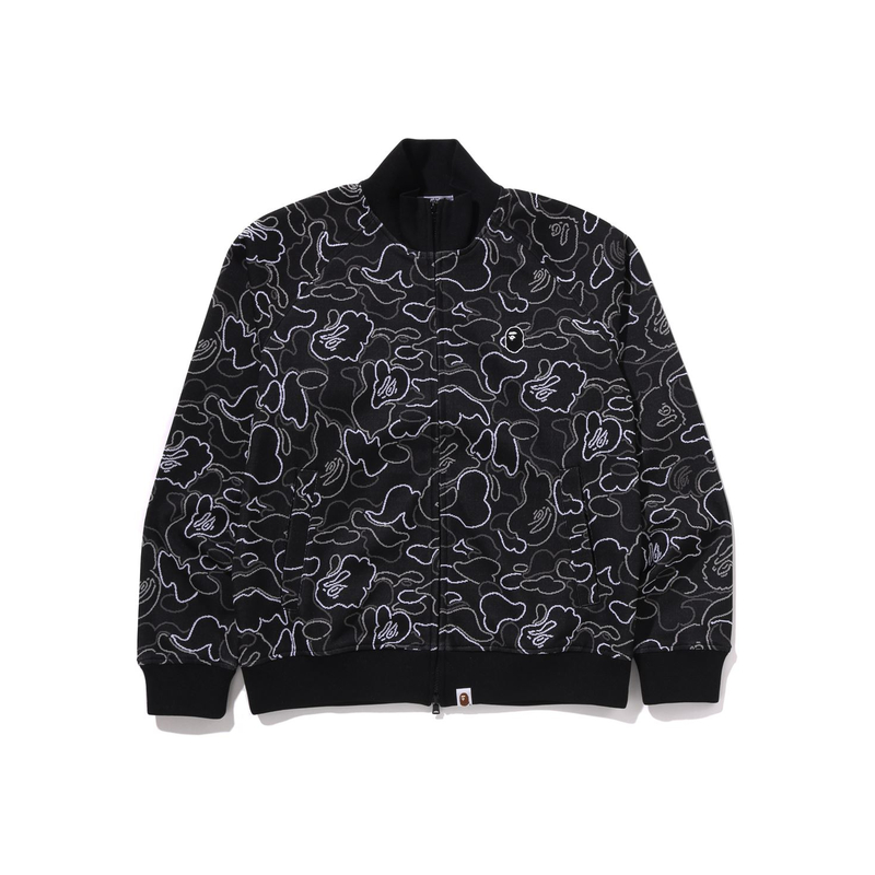 

A BATHING APE Бейп неоновый камуфляжный жаккардовый спортивный пиджак, Black BKX