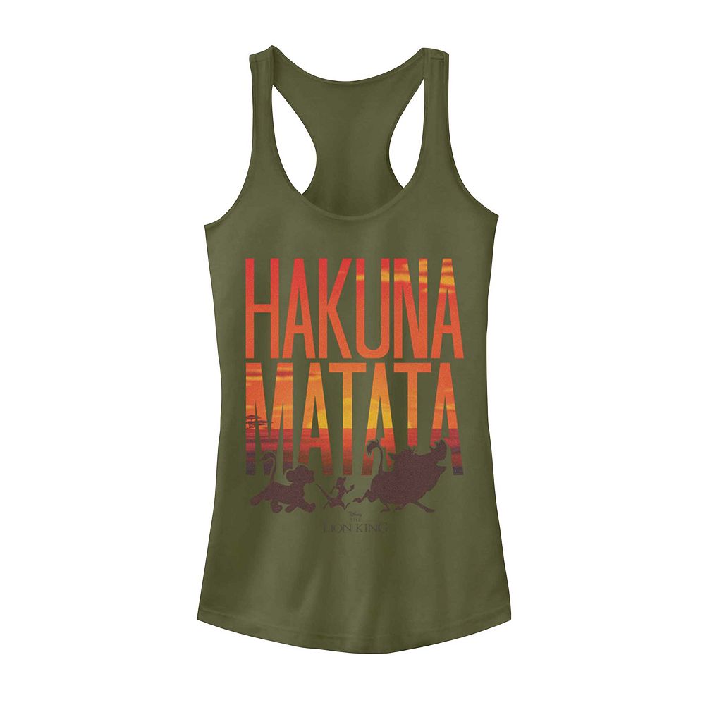 

Майка для юниоров Disney's King Lion King Hakuna Matata Sunset Licensed Character, цвет Military Green