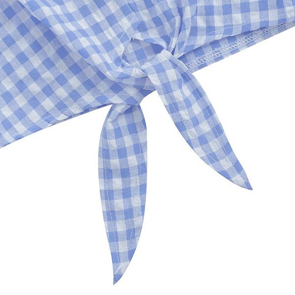 Детская белая рубашка без рукавов в клетку Maxxis Merch, Blue Plaid — фото 3