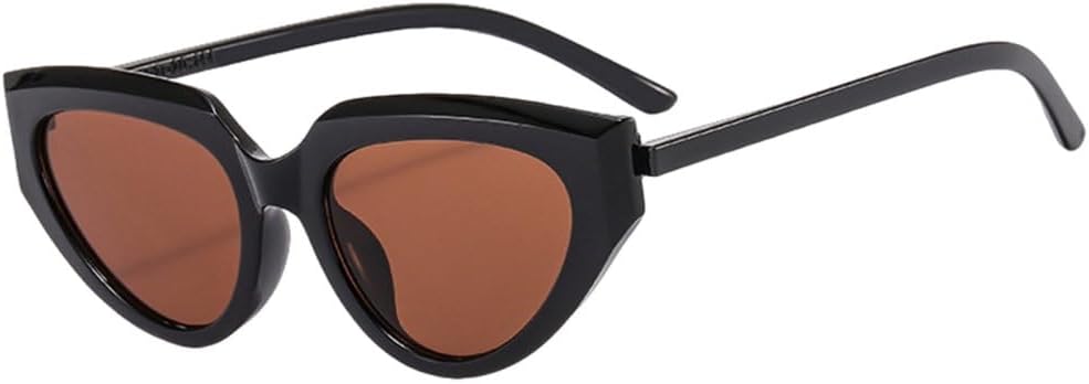 

Модные солнцезащитные очки «кошачий глаз» для женщин, белые, маленькие треугольные, женские, с защитой от УФ-излучения UV400, винтажные женские очки TYUVIVO, Black Tea