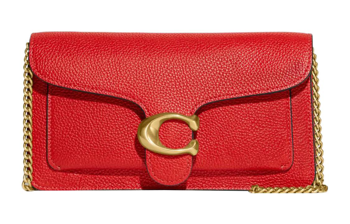 

Кожаная клатч через плечо с одной лямкой Pebbled Leather в красном цвете COACH Trumpets
