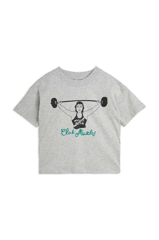 

Mini Rodini Детская хлопковая футболка Club Muscles, серый