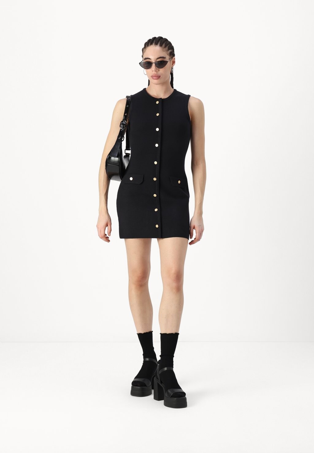 

Платье-джемпер BUTTON THROUGH MINI DRESS Abercrombie & Fitch, черный