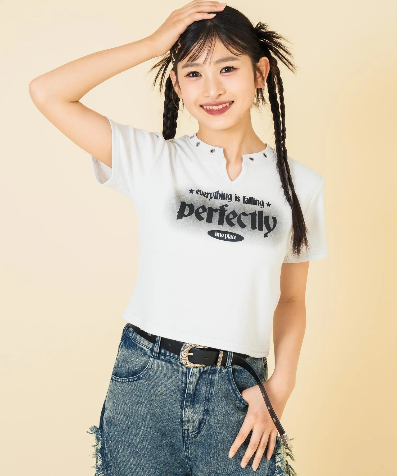 Детская футболка с логотипом и люверсами ANAP GiRL light grey