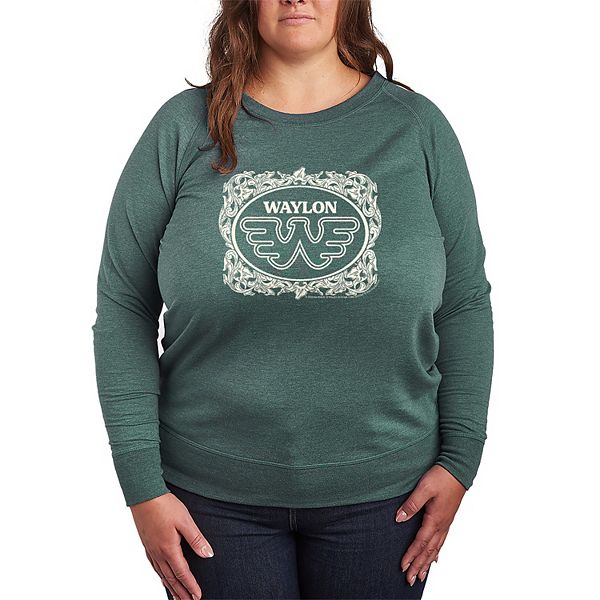 

Футболка с длинным рукавом Plus size Waylon Jennings Flying W Logo Floral French Terry Licensed Character, Heather Juniper