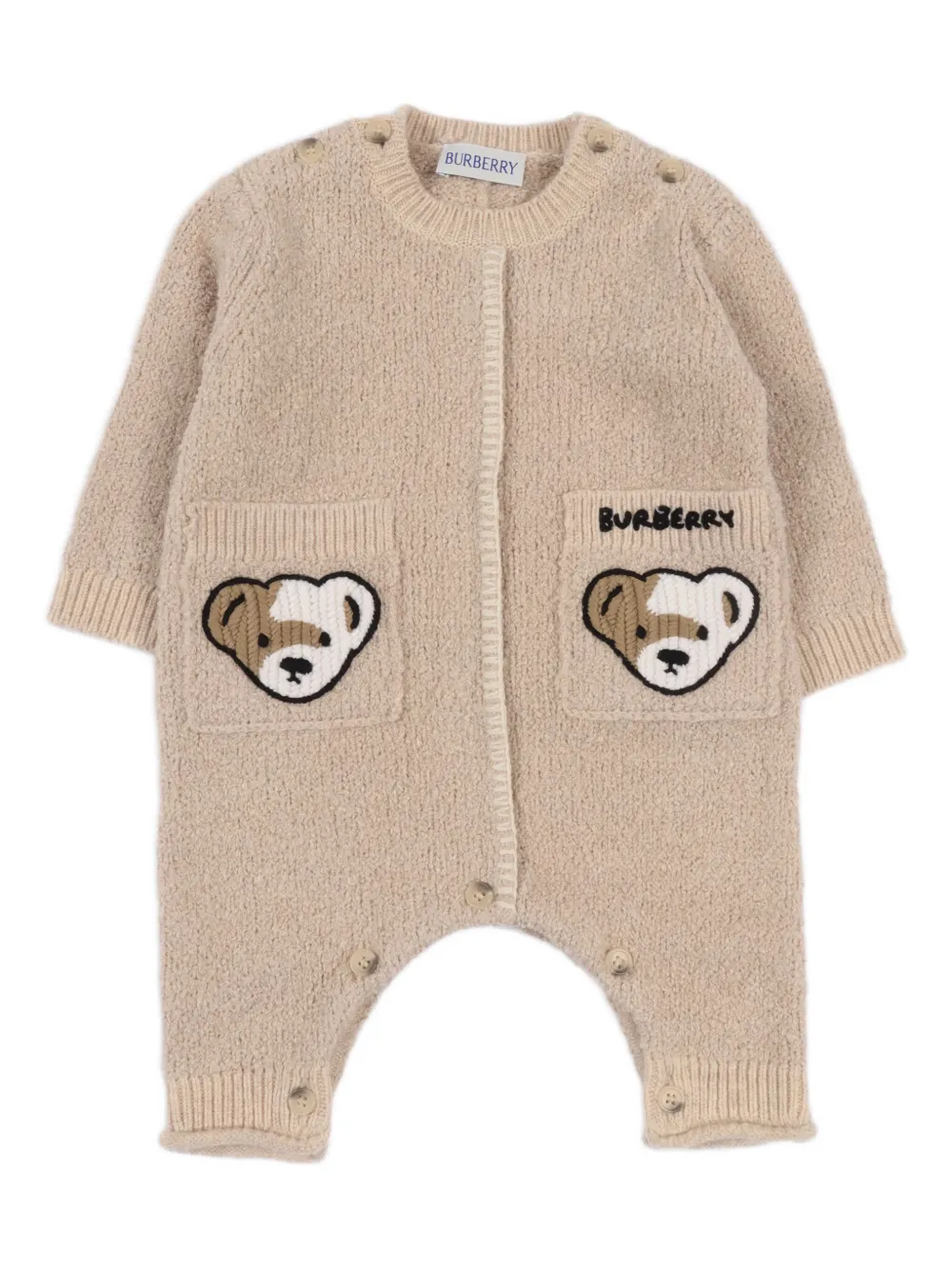 

Вязаный комбинезон с карманами Thomas Bear BURBERRY KIDS, нейтральный