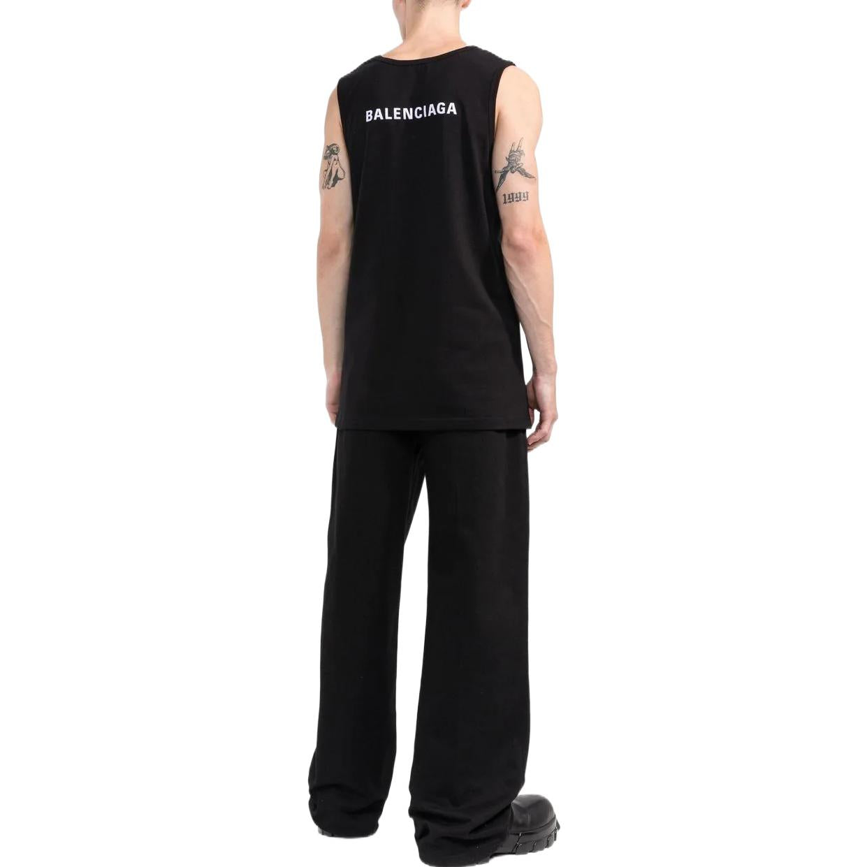 Топ Balenciaga Loose Tank Top 'Black' 697880TMVM31070, черный — фото 3