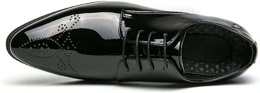 Мужские туфли EVSER Dress Oxford, дерби с шнуровкой, с заостренным носком, искусственная кожа, резиновая подошва, каблук-блок, нескользящие, для вечеринок (Цвет: зеленый, Размер: 10.5) — фото 4