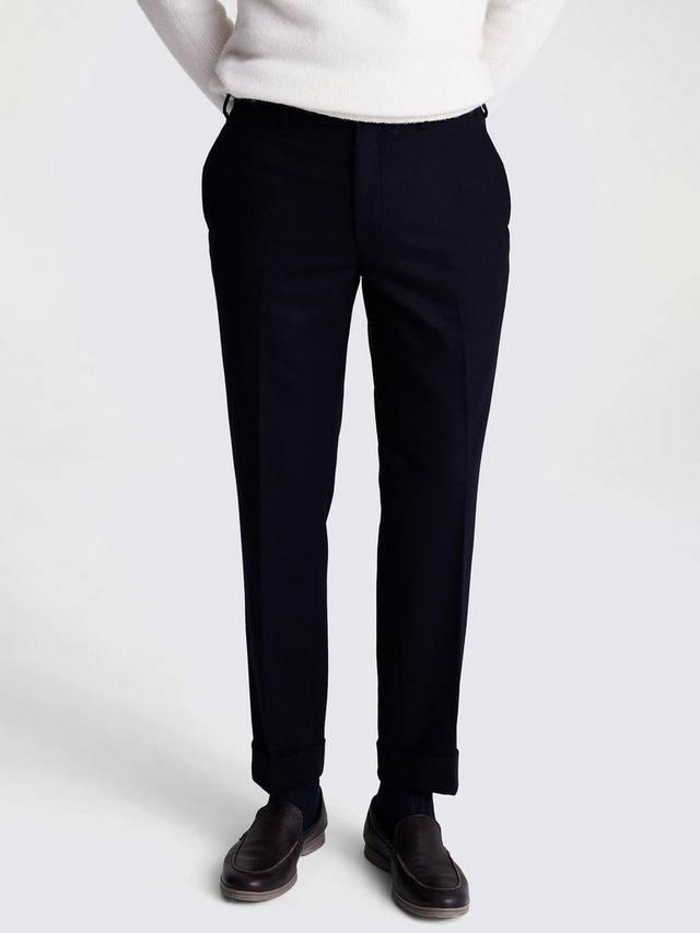 

Прямые брюки из шерстяного фланели Moss, Navy