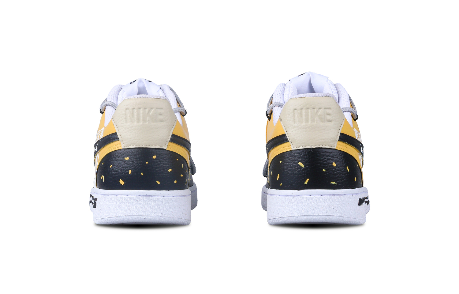 Nike Court Vision 1 Pale Yellow Skeleton Противоскользящие амортизирующие низкие кроссовки для скейтбординга мужские черно-желтые — фото 4