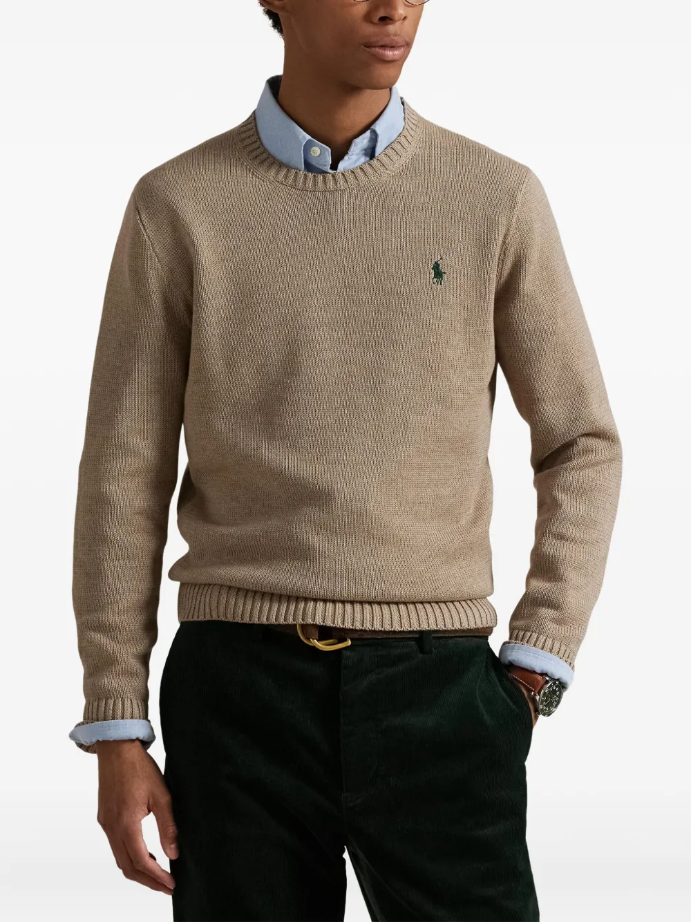 Свитер с круглым вырезом POLO RALPH LAUREN, нейтральный — фото 3