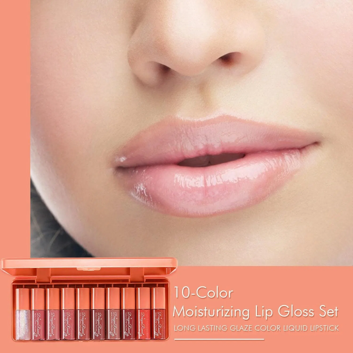 Набор блесков для губ Mini Lip Stain 3.5 г 10 шт оранжевый MIYOYO — фото 2