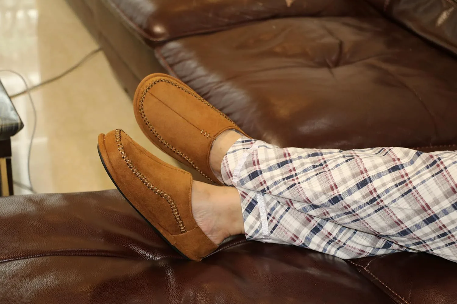 

Мокасины слипоны для мужчин, удобные домашние тапочки для дома и улицы, широкие лоферы PEDOQU