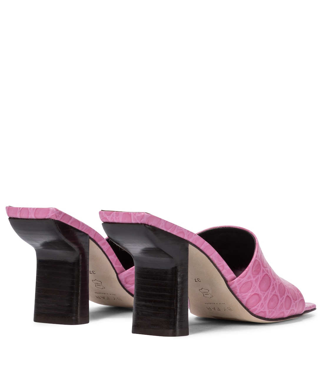 Сандалии Liliana из кожи с крокодиловым эффектом By Far, Fuschia — фото 3