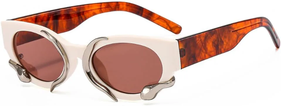 

Винтажные овальные солнцезащитные очки для женщин, солнцезащитные очки «кошачий глаз» для женщин/мужчин, ретро-модные очки с защитой от УФ-излучения UV400 UJNHGQ, C1