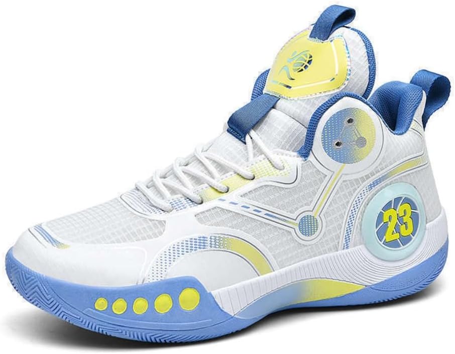 

Мужские баскетбольные кроссовки High Top Дышащие, не скользящие амортизирующие кроссовки для спортивных тренировок на цементном корте Spedify, белый/синий