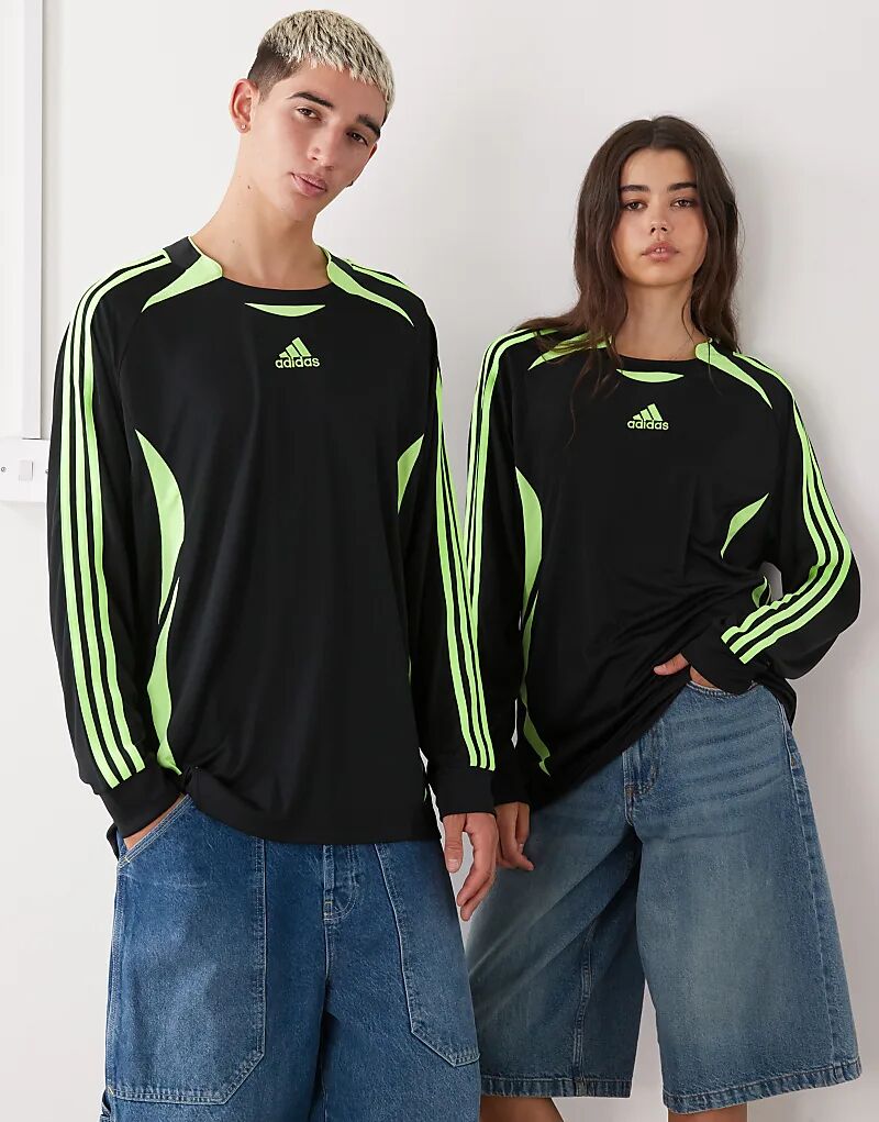 Лонгслив с длинным рукавом Adidas Originals Teamgeist черного и зеленого цветов — фото 4