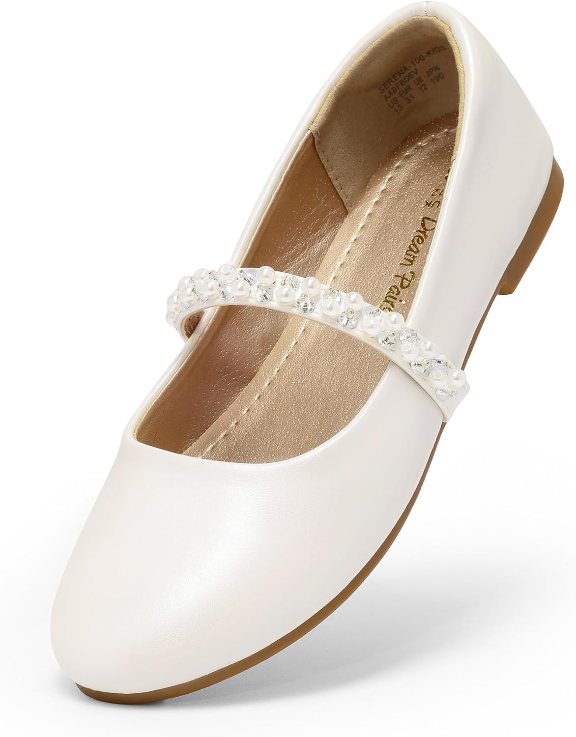 

Туфли для девочек DREAM PAIRS Mary Jane Ballerina Flats для свадьбы, вечеринок (малыши/маленькие дети/старшие дети), слоновая кость
