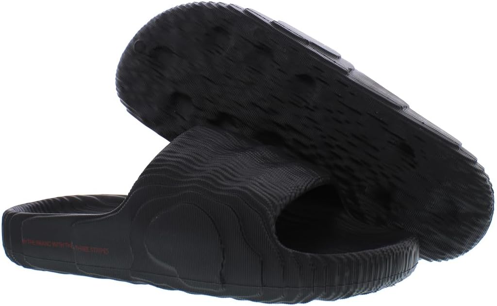 Мужские шлепанцы adidas Adilette 22, черный/алый — фото 2