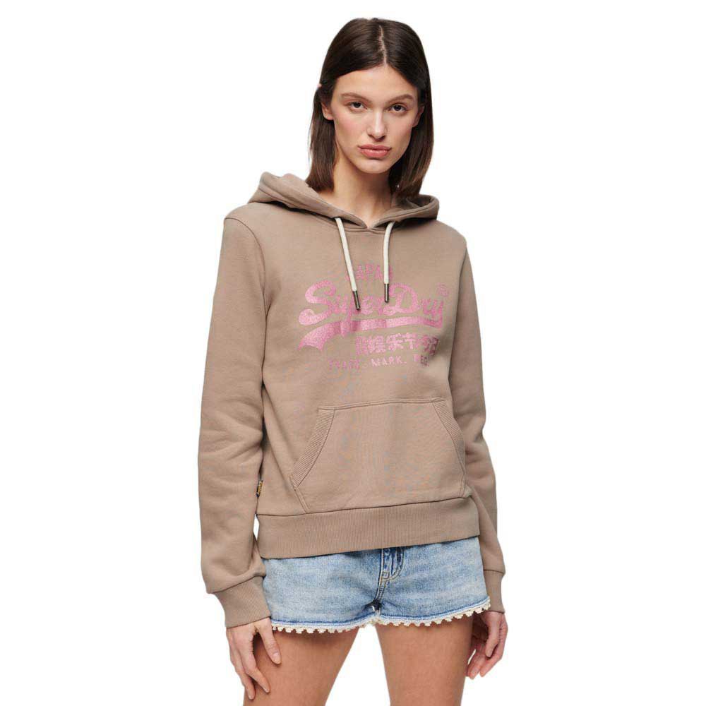 

Худи Superdry Metallic Vl Graphic, бежевый