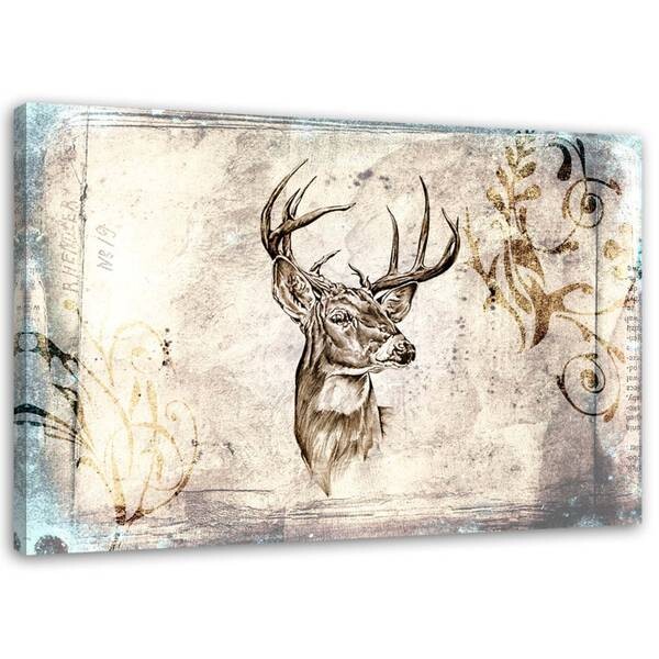 

Картины на холсте Feeby Hirsch Tiere Shabby Chic, серый