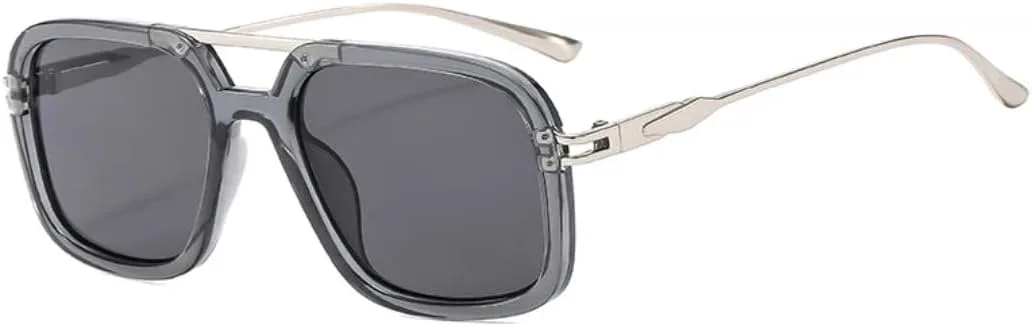 

Мужские солнцезащитные очки в стиле ретро с двойной перемычкой, защита от УФ-излучения UV400, модный градиент. Женские солнцезащитные очки VFDHN, Gray Gray