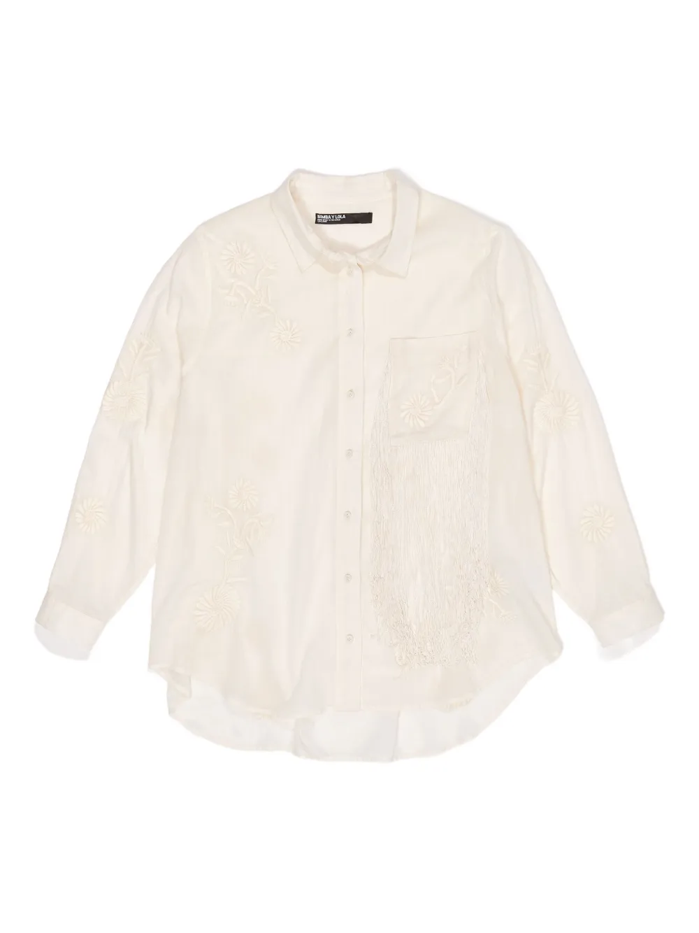 

Рубашка с цветочной вышивкой и бахромой Bimba Y Lola, нейтральный