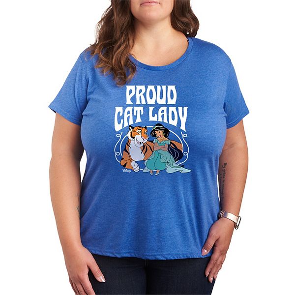 

Футболка Plus size с принтом Jasmine Proud Cat Lady Disney, Heather Royal Blue, Синий, Футболка Plus size с принтом Jasmine Proud Cat Lady Disney, Heather Royal Blue