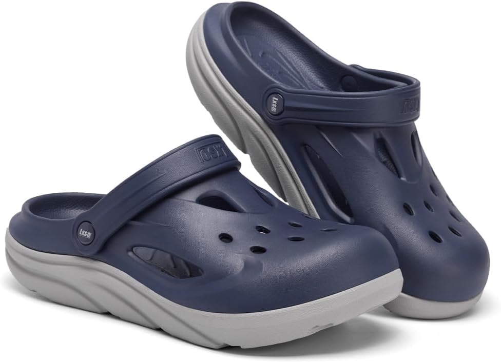 

Мужские ортопедические сабо, садовая обувь, спортивные сандалии, поддержка свода стопы, обувь без задника, и пляжные тапочки, ортопедические шлепанцы для восстановления при подошвенном фасците Lxso, синий/серый