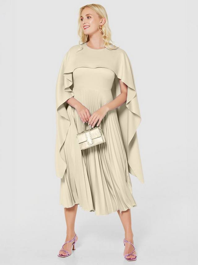 

Плиссированное платье-накидка Closet London, кремовый
