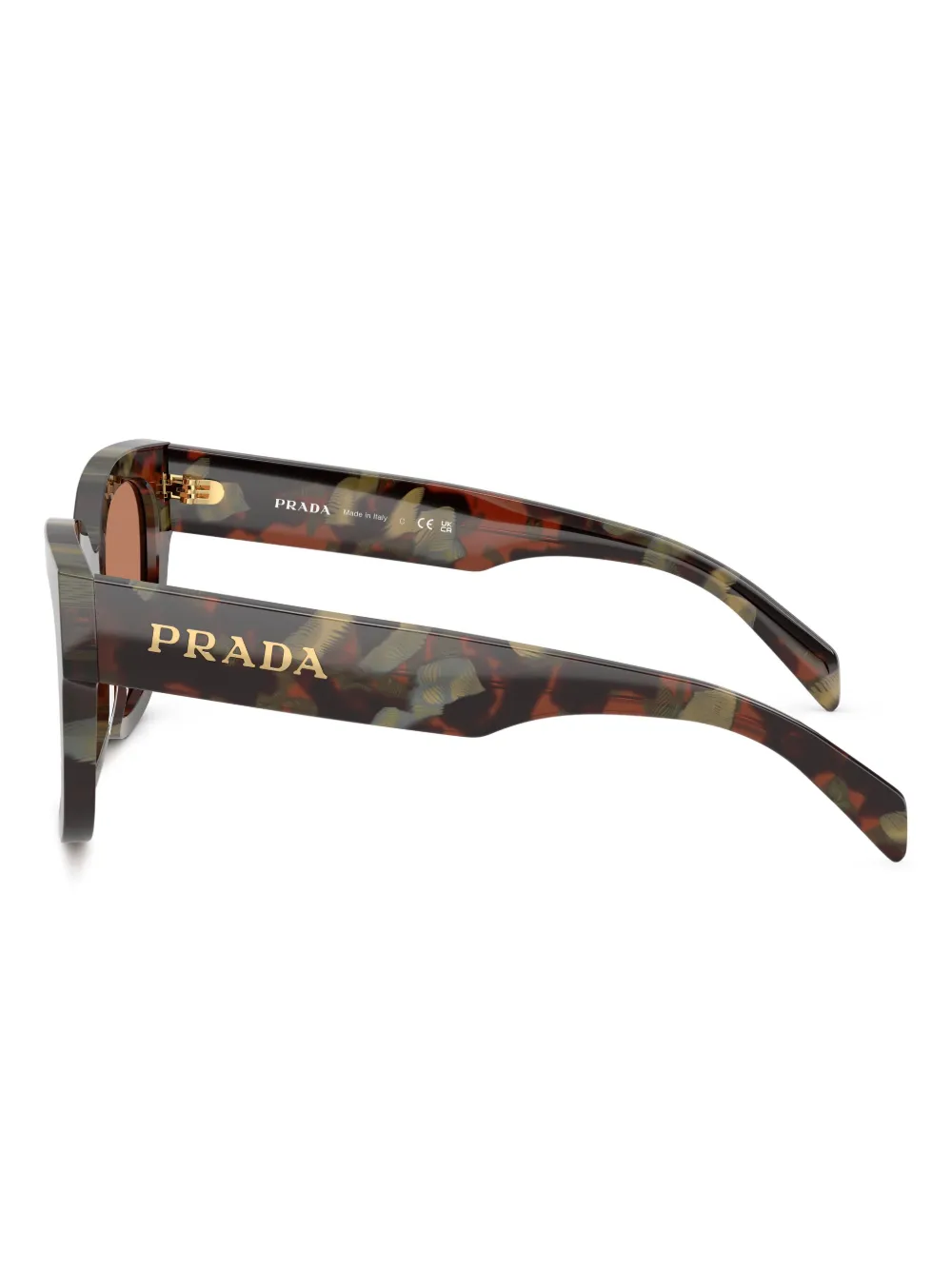 Солнцезащитные очки в оправе 'кошачий глаз' Prada, коричневый — фото 3