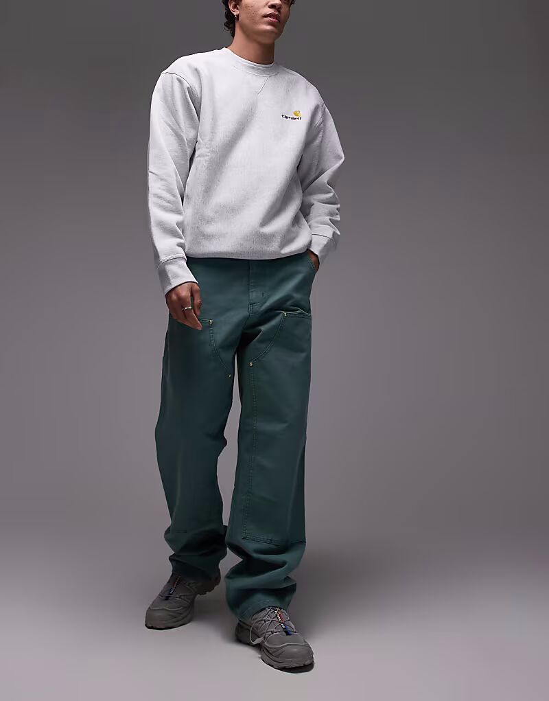 

Брюки Carhartt WIP с двойным коленом в выцветшем зеленом цвете