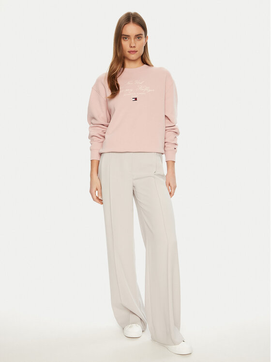 Толстовка обычного кроя Modern Script WW0WW43844 Tommy Hilfiger, розовый — фото 2