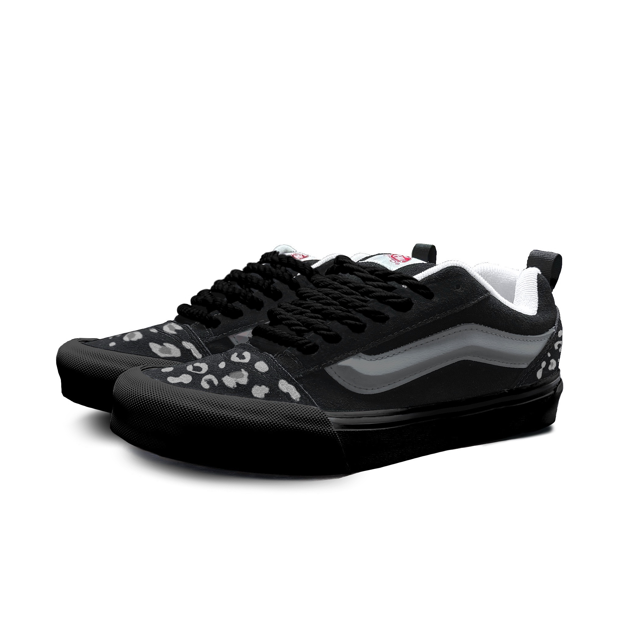 Knu Skool устойчивые к истиранию низкие кроссовки для скейтбординга унисекс black Vans, серый — фото 4