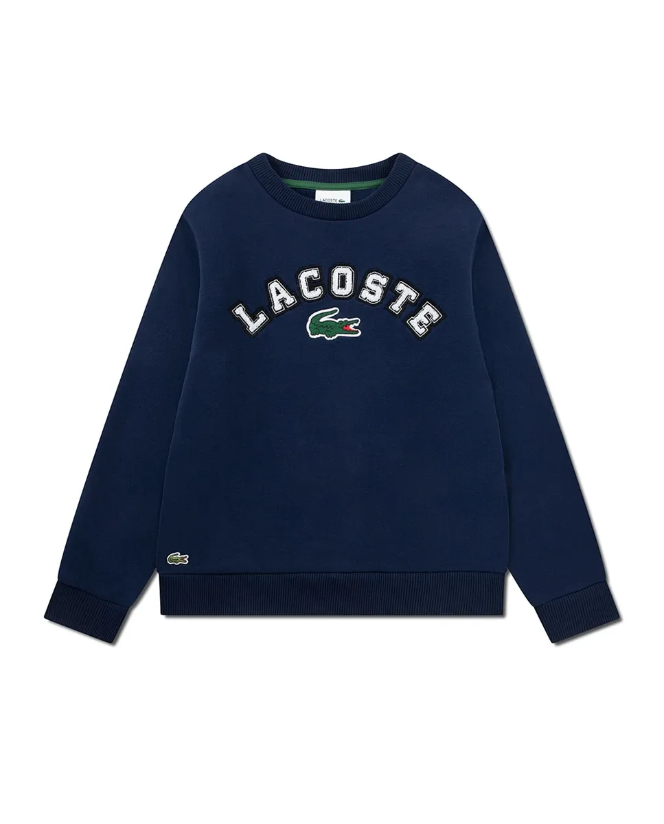 

Свитшот с круглым вырезом и логотипом из шенилла для мальчика Lacoste, синий