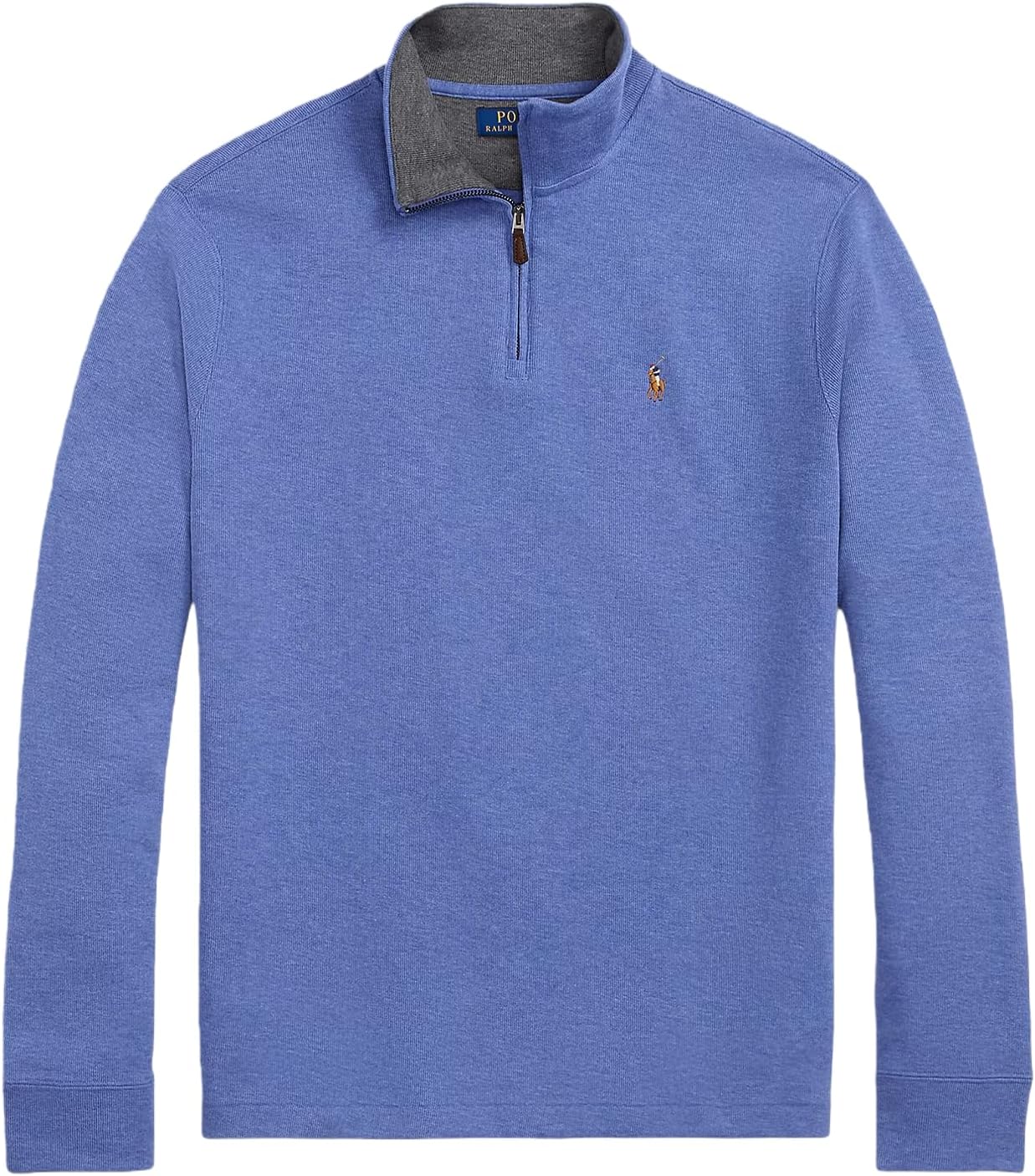 

Polo Ralph Lauren мужская флисовая толстовка с длинным рукавом и молнией на четверть, Faded Royal Heather