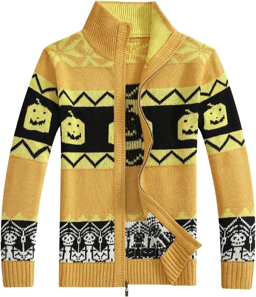 

Кардиган мужской Kedera с воротником стойкой, кабельной вязкой и узором