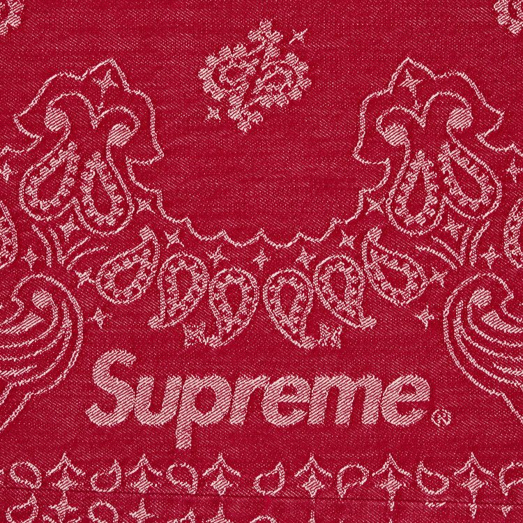 Джинсы Supreme Bandana Jacquard Baggy Jean, Red — фото 3