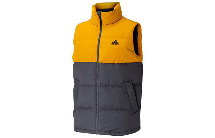 Adidas Мужская пуховая куртка желто-черная разноцветная, Yellow Black Multicolor — фото 2