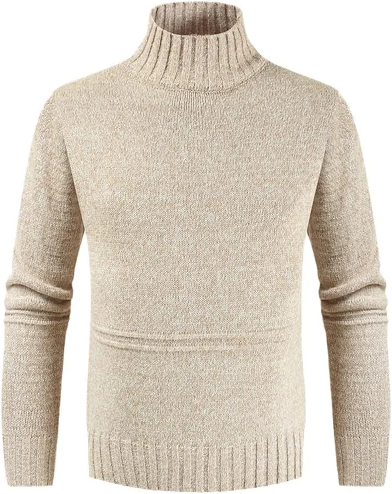 

Зимний свитер-водолазка Hamthuit для мужчин, вязаный, slim fit