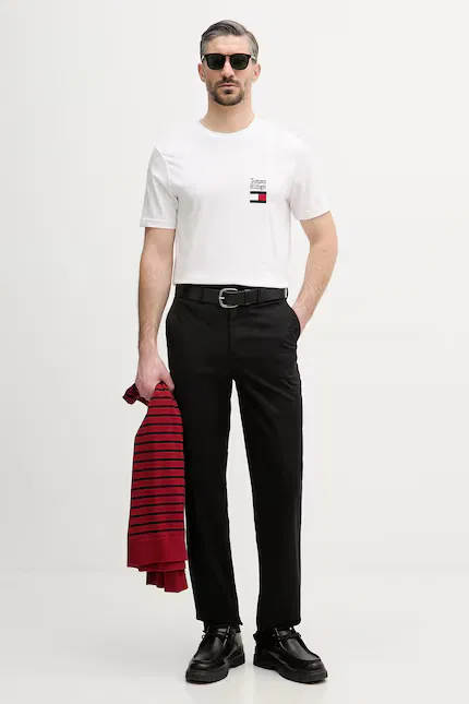 Футболка хлопковая базовая Tommy Hilfiger, белый — фото 2