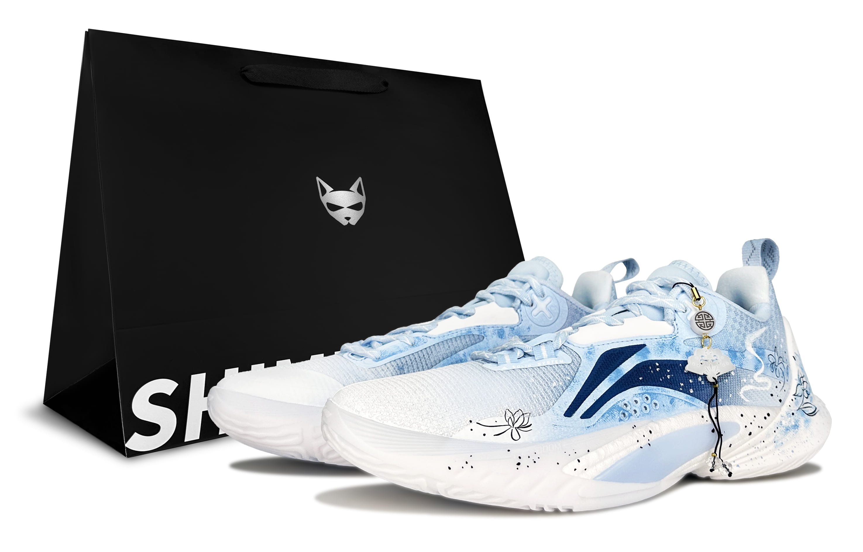 

LINING Speed 10 Cushioning Slip Resistant Abrasion Resistant Low top баскетбольные кроссовки мужские синий белый