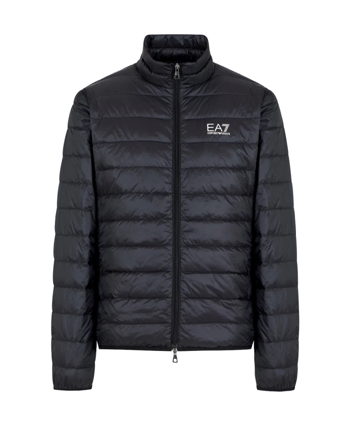 

Черная стеганая куртка на молнии с воротником Emporio Armani Ea7, черный