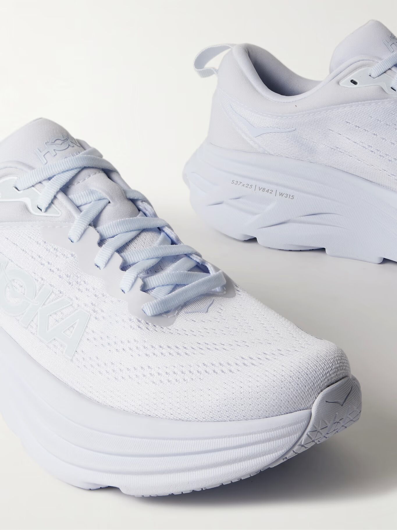 

Кроссовки Bondi 8 с сетчатой ​​резиновой отделкой для бега HOKA, белый