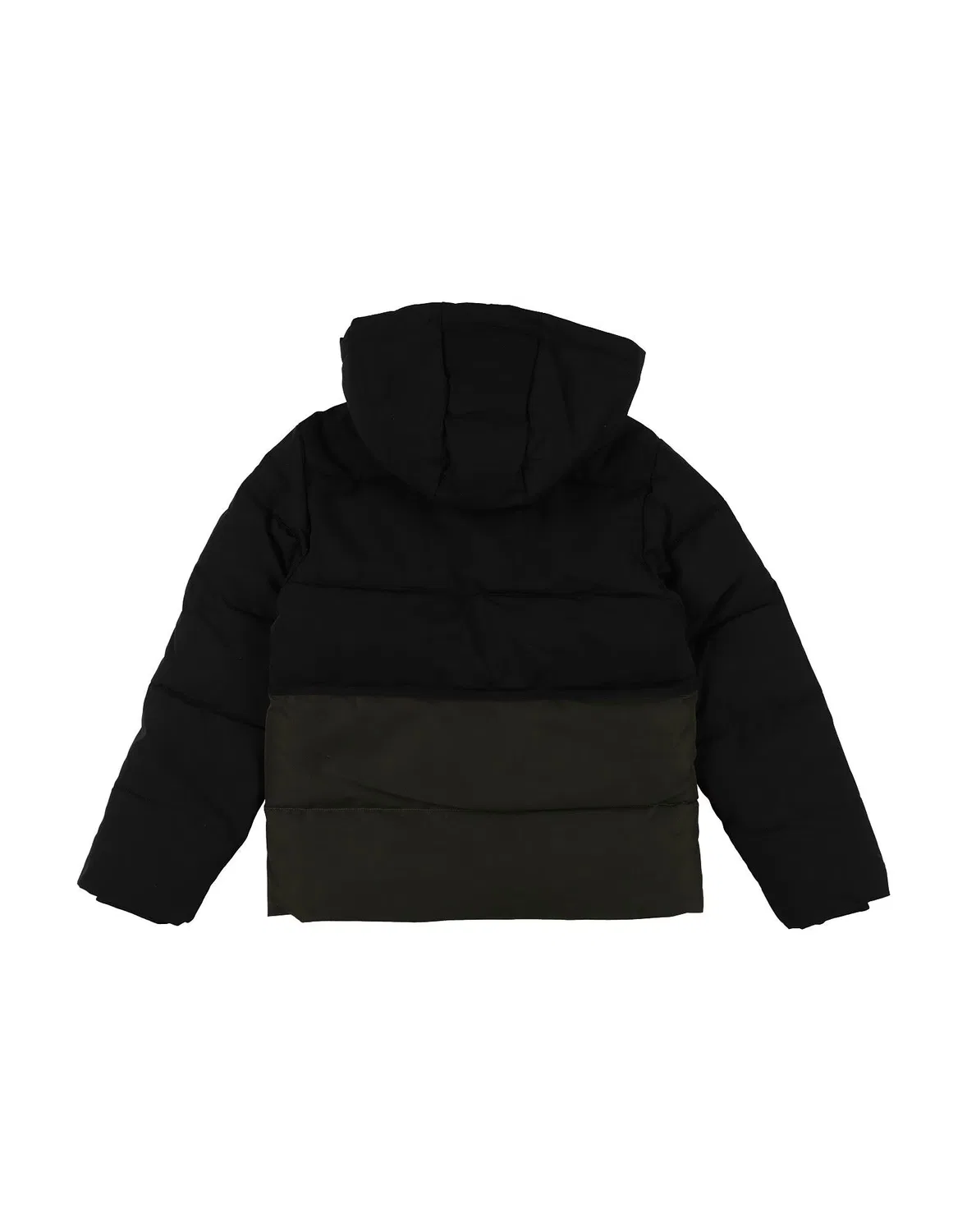 Пуховик двухцветный с капюшоном JACK & JONES черный — фото 2